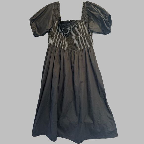 NWT Old Navy Midi Dress Smocked Puff Sleeve Off Shoulder Plus Size 3X Black - Picture 2 of 9